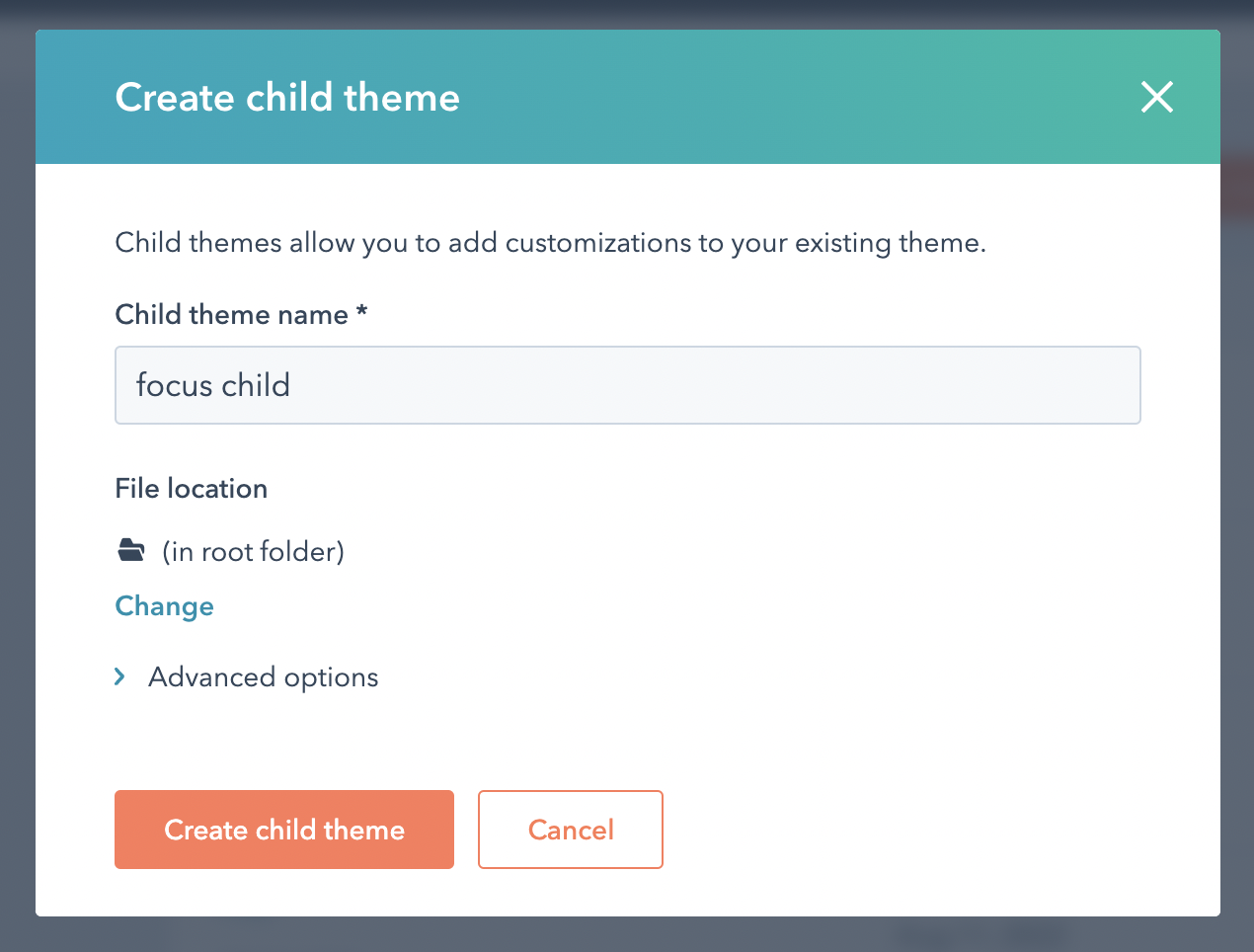 How to create a child theme in HubSpot